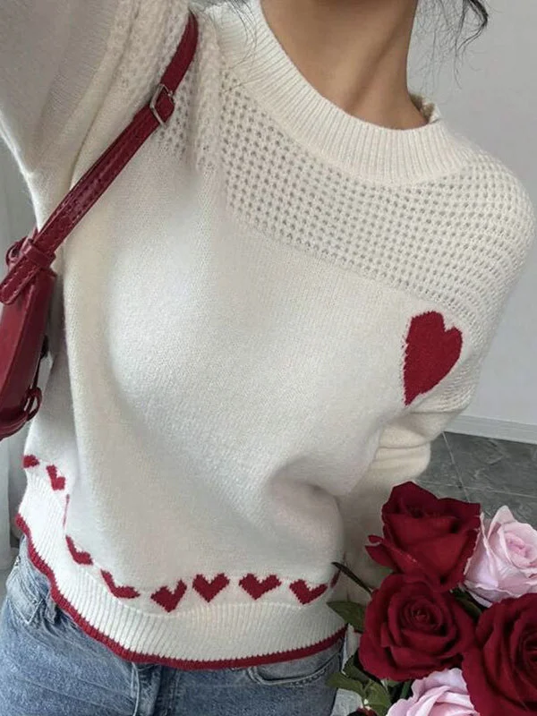 Athvotar Athvotar And Winter New Pure Couple Love Sweater Women Loose Collar Knitted Shirt