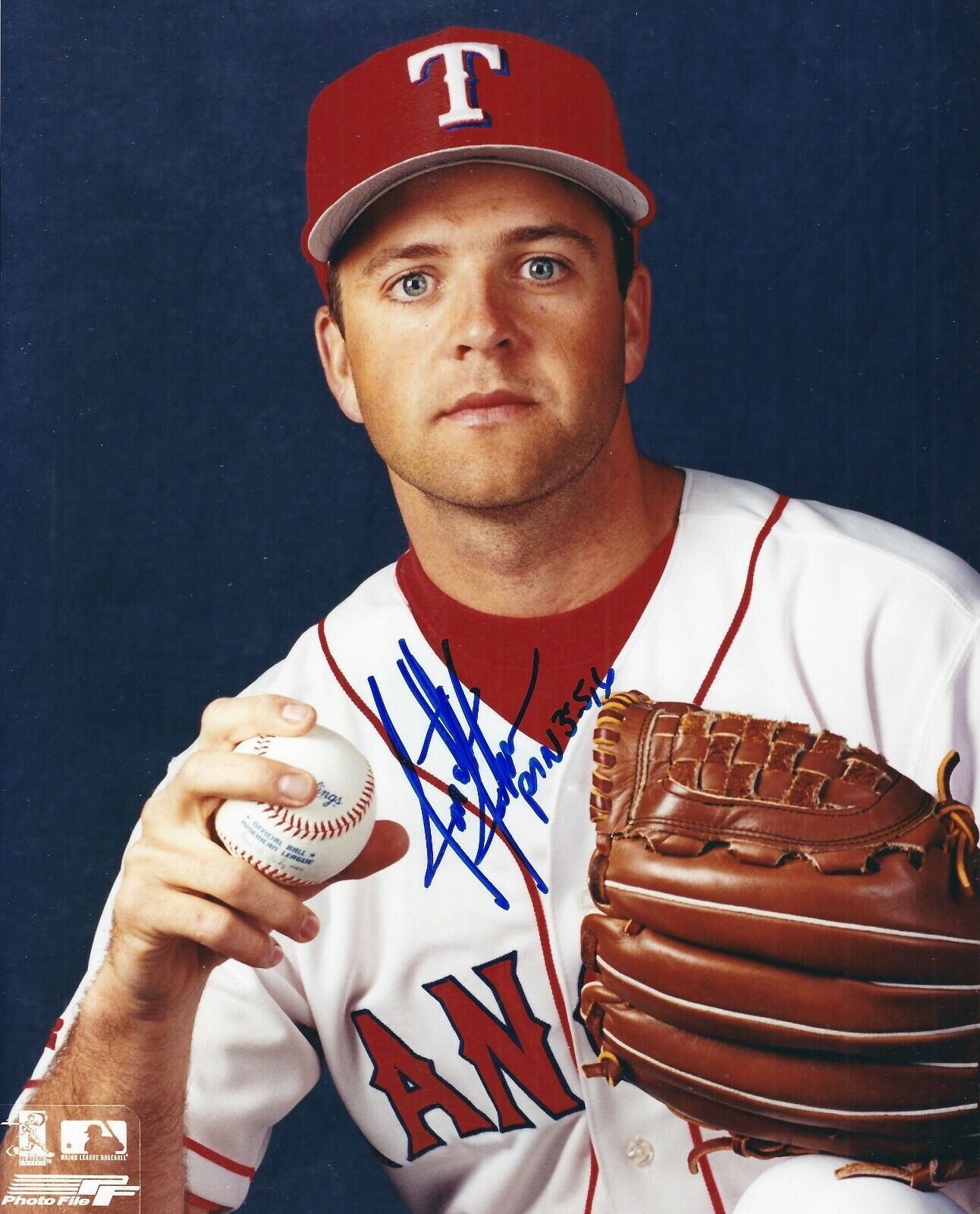 Signed 8x10 JONATHAN JOHNSON Texas Rangers Autographed Photo Poster painting - COA