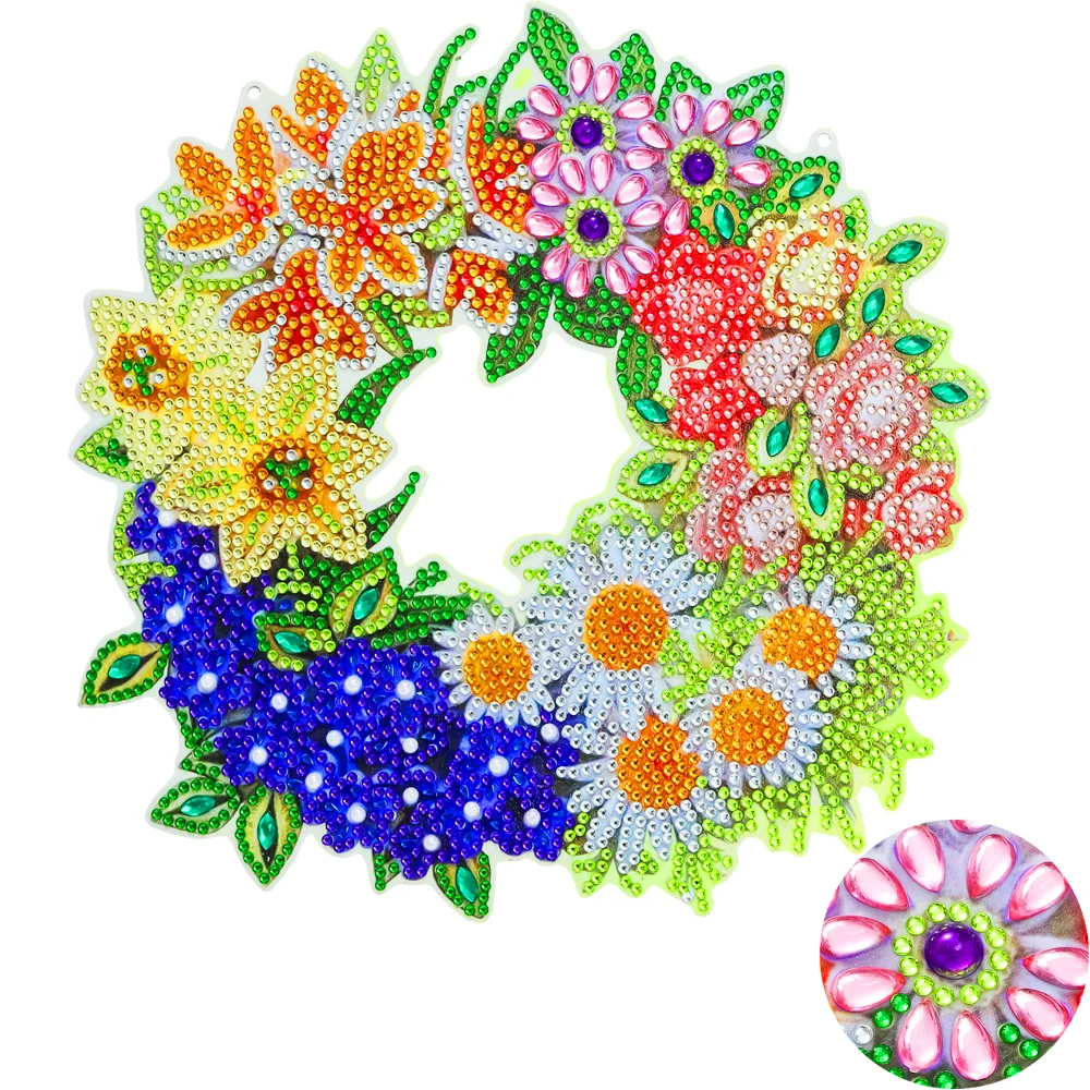 DIY Diamond Painting Hanging Wreath - Santa