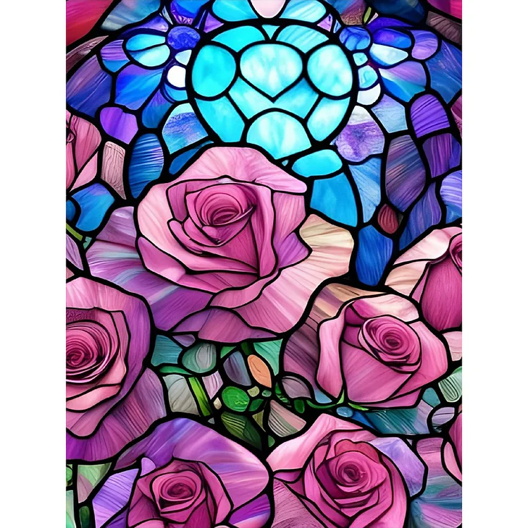 Stained Glass Rose - Full Round - Diamond Painting (30*40cm)