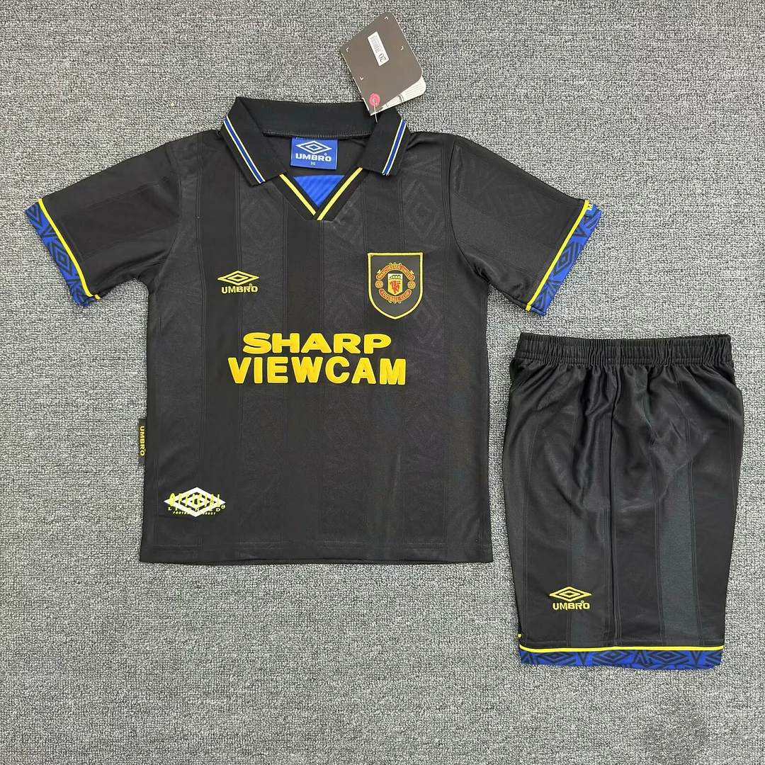 Retro 1993-1994 Manchester United Away Kids Kit Football jersey Thai Quality