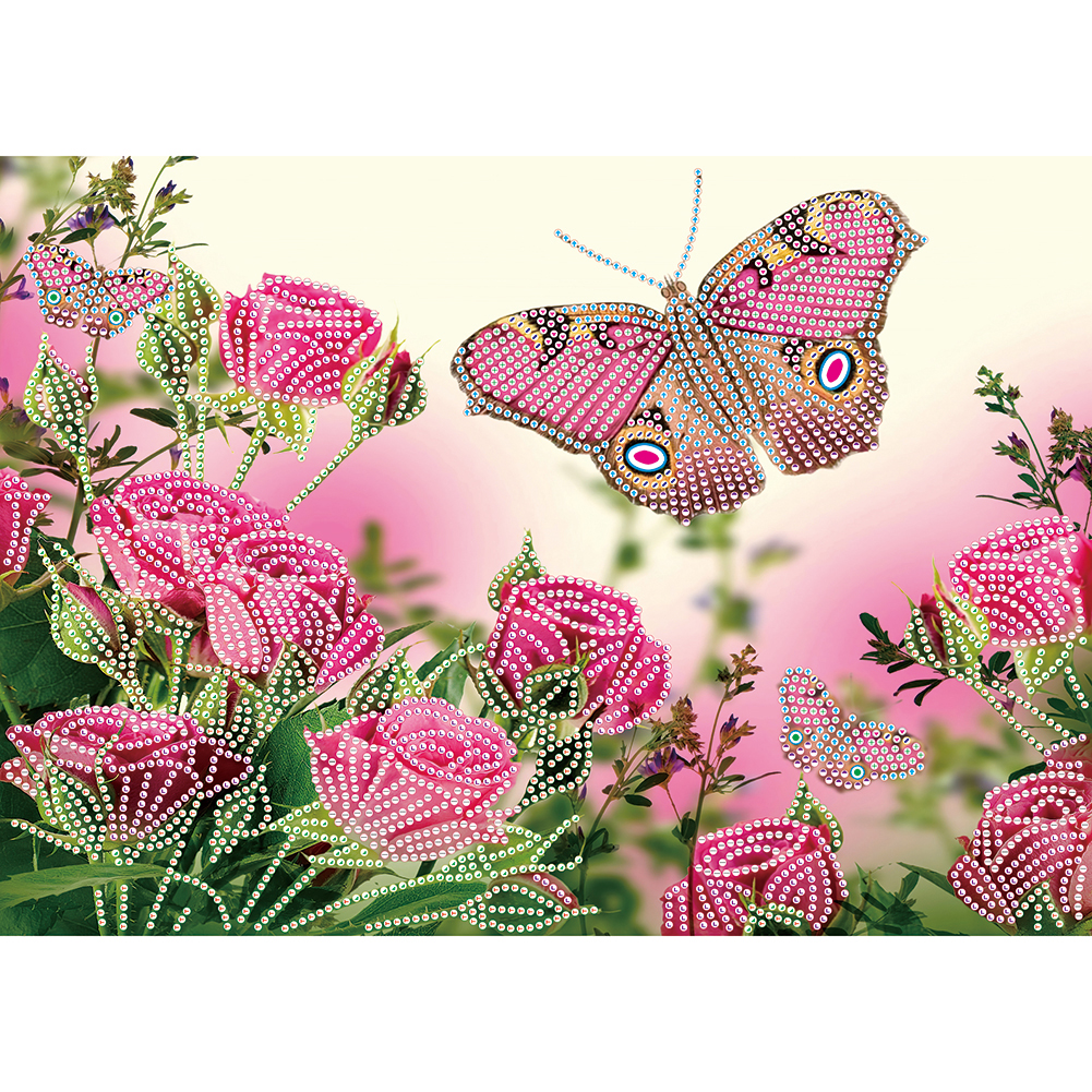 

Butterfly Rose - Special Shaped Diamond Painting - 40*30CM, 501 Original