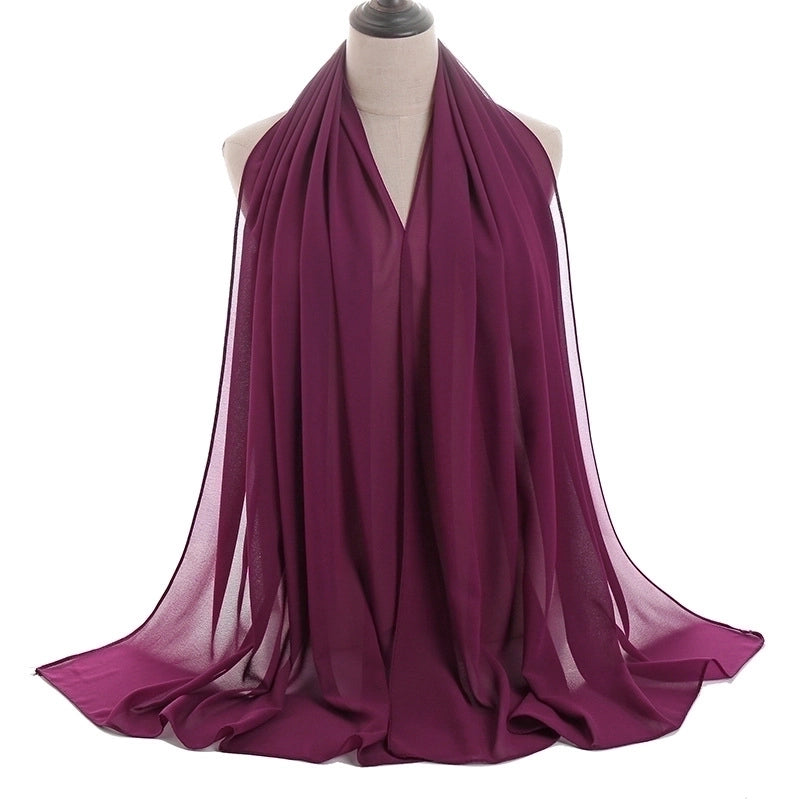 Women’s Minimalist Solid Color Chiffon Cotton Linen Scarves