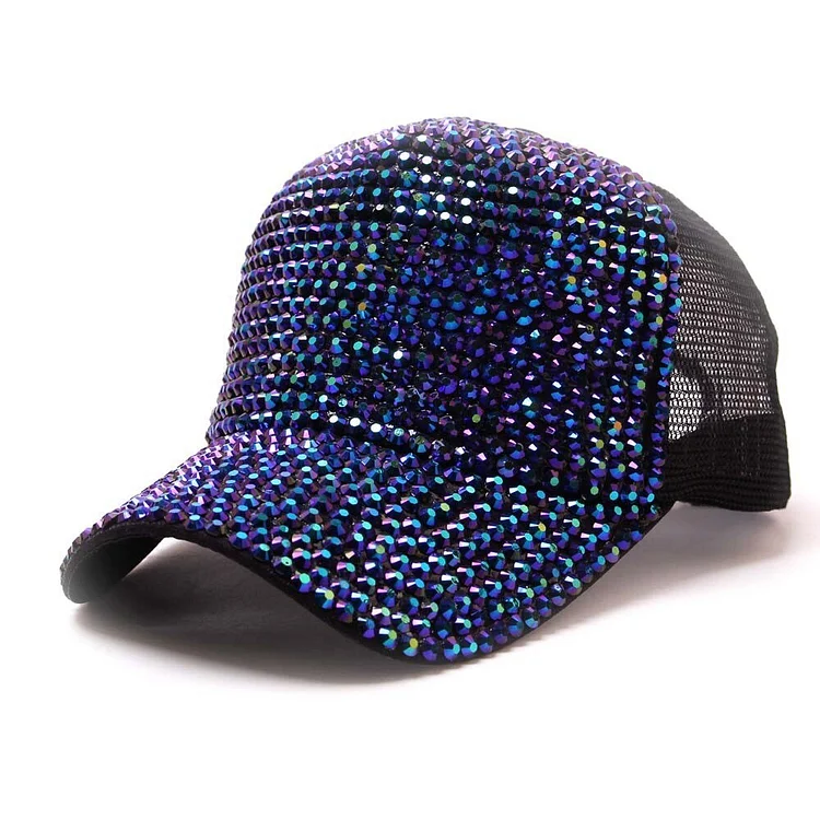 Luxury Cotton Baseball Cap for Women Ladies Summer Hat Snapback Hip Hop Hats Outdoor Mesh Cartoon Cap Sequined Rhinestone Pearl