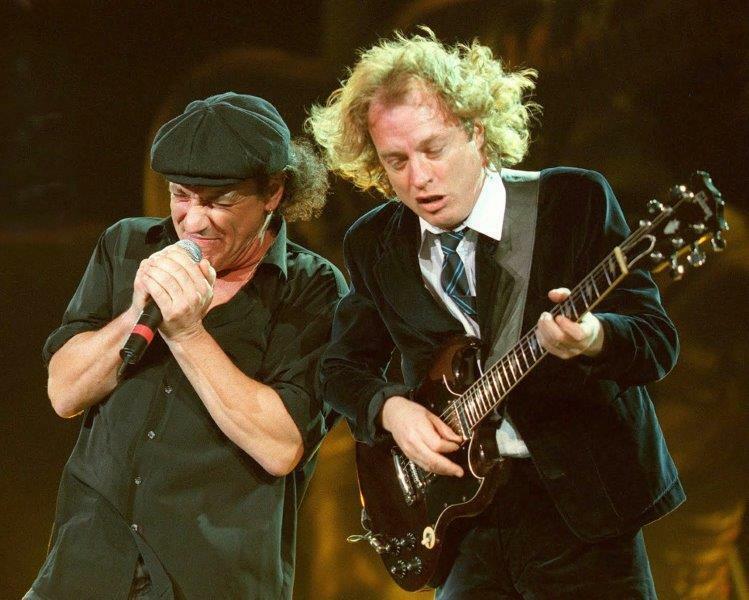 BRIAN JOHNSON - ANGUS YOUNG AC/DC 8 x 10 Glossy Photo Poster painting ACDC Man Cave Poster