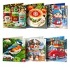 6pcs Diamond Painting Winter Christmas Greeting Card Kits with Envelopes for Family Friend Gifts