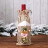 12PCS Cute Wine Bottle Linen Bag Christmas Gift Decor