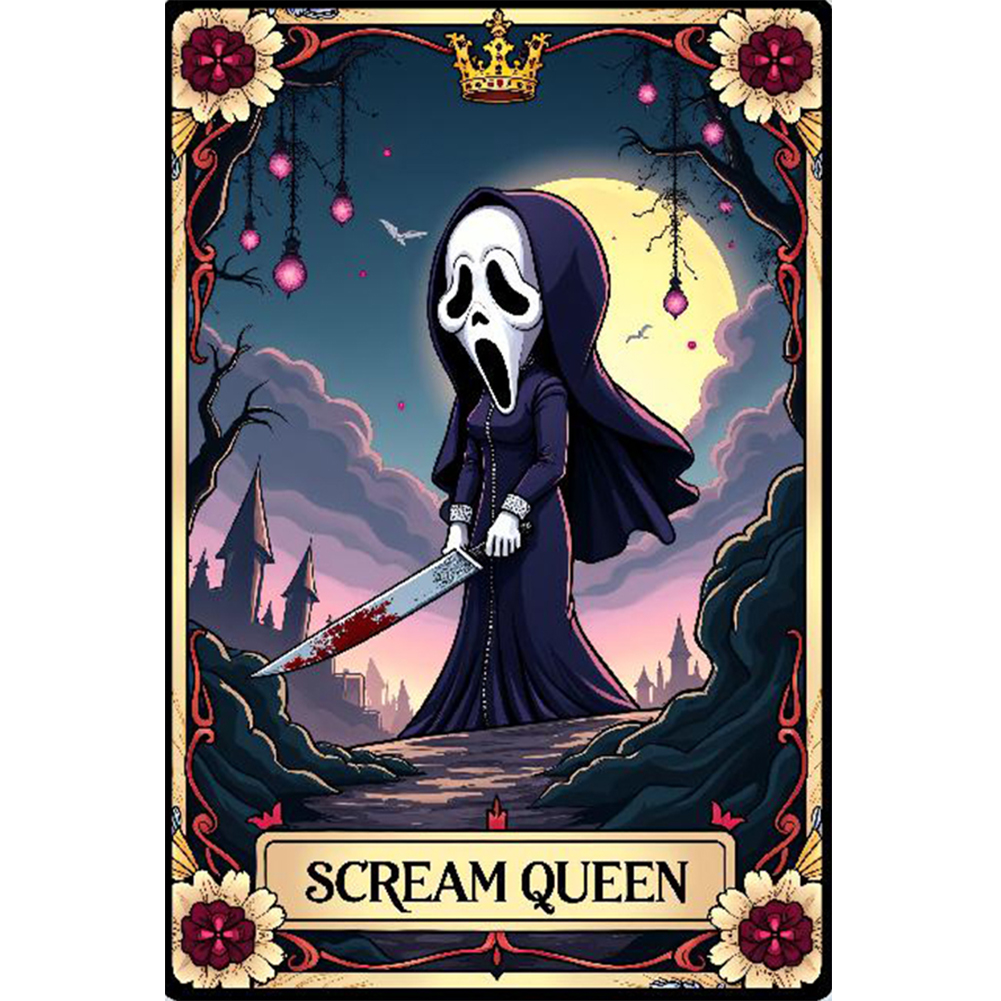 Halloween Horror Movie Tarot 40*60cm(canvas) full round drill diamond painting