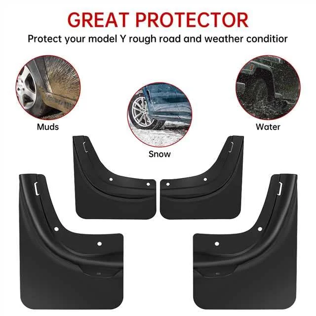 YONZEE Tesla Set of 4 Mud Flaps For Tesla Model Y