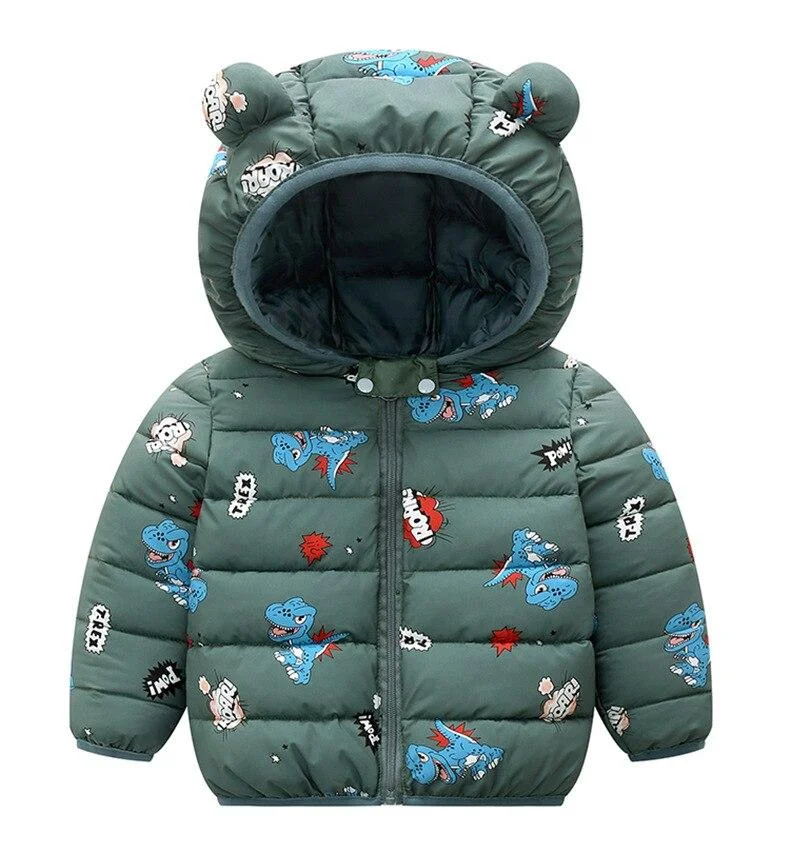 Children Solid Color Coat Boys Trendy Cotton Clothes Girls Fashion Hooded Outerwear Kids Casual Warm Jacket Kids Winter Clothes