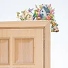 fleur en bois et porte de maison d’oiseau coin autocollant-bricolage autocollant