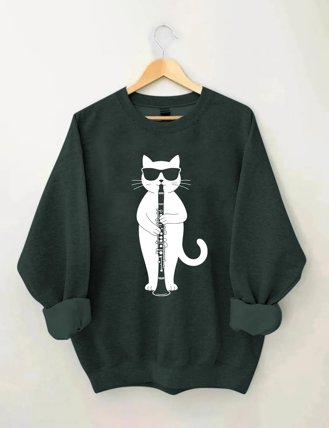 Funny Cat Clarinet Player Sweatshirt