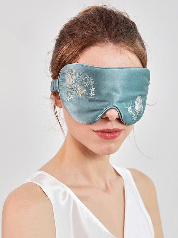 Silk Eye Mask Embroidery Style