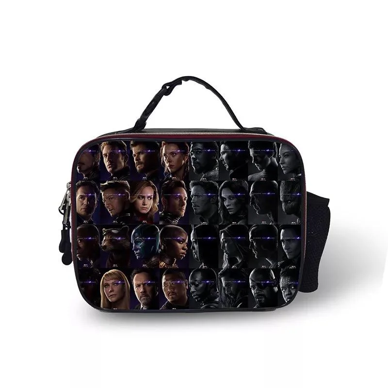 Buzzdaisy Avengers Endgame #5 PU Leather Portable Lunch Box School Tote Storage Picnic Bag