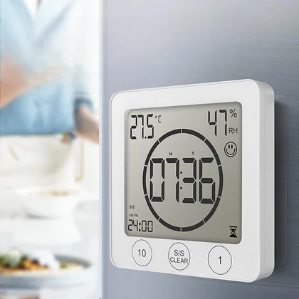 Electronic Temperature and Humidity Meter Household Indoor Dry Hygrometer High Precision Wall-mounted Magnetic Large Screen Countdown Temperature and Humidity Meter