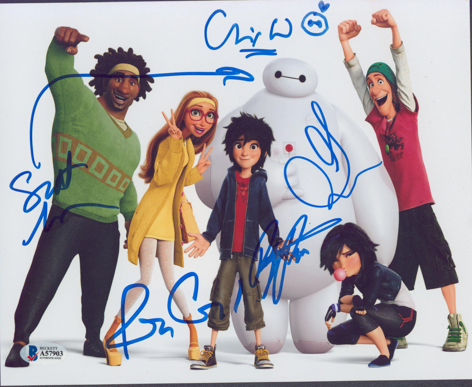 Big Hero 6 (5) Potter, Adsit, Williams, Chung & Conli Signed 8x10 Photo Poster painting BAS