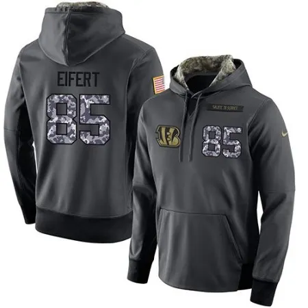 NFL Men's  Cincinnati Bengals #85 Tyler Eifert Stitched Black Anthracite Salute to Service Player Performance Hoodie