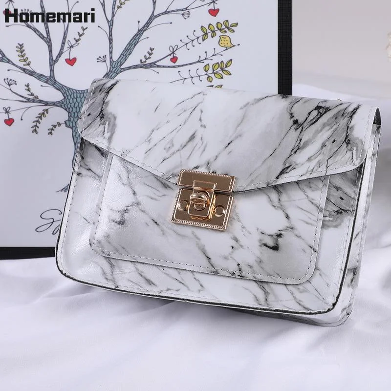 Fashion Marbling Crossbody Bags For Women 2021 PU Leather Shoulder Bag Waterproof Handbags For Women Korean Style Female Bags