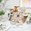 5D DIY Special Shape Diamond Painting Desk Ornament Handmade Clock Kit(Tea Time)
