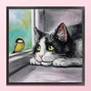 Cat And Birds-11CT Stamped Cross Stitch 40*40cm/15.75*15.75in