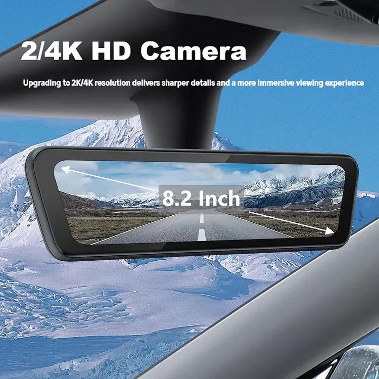 Teslasy S82 Pro 8.2-Inch Streaming Rearview Mirror for Tesla Model 3, Model 3 Highland, Model Y, Y Juniper & Model Y L