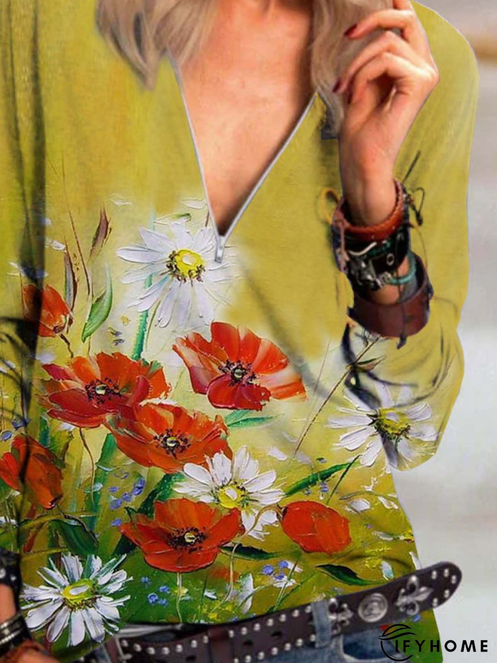 Floral Long Sleeve Printed Top | IFYHOME