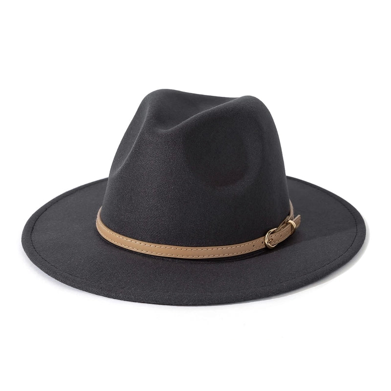 Fashion Flat Top Hat Women’s British French Socialite Elegant Felt Hat Autumn And Winter Warm Jazz Hat Men’s