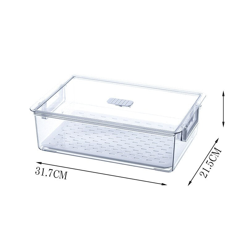 Transparent Acrylic Refrigerator Food Storage Box Compartment Fridge Fruit  Vegetable Drawer Storage Bin Pantry Freezer Container