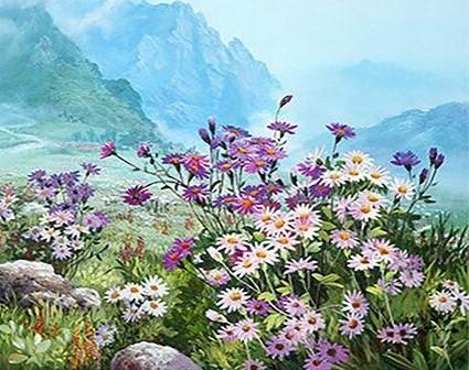 

Flowers Landscape – Paint By Numbers - 40*50CM, 501 Original