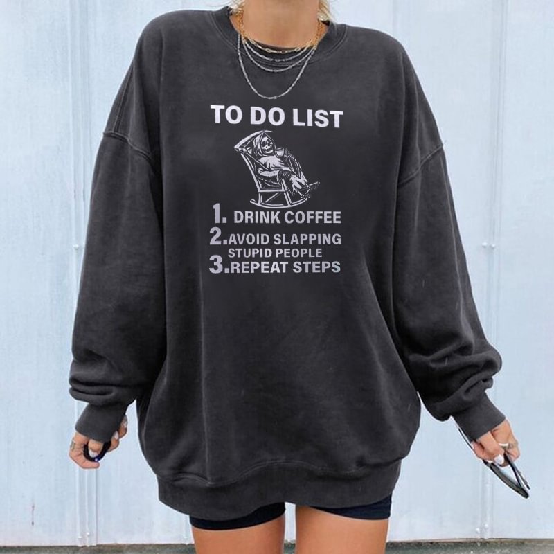Minnieskull To do list Print Women's Sweatshirt