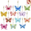 12pcs Flowery Butterfly Double-Sided DIY Diamond Painting Keychain Kit