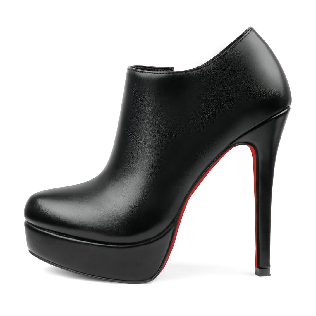 130mm Women's Ankle Boots High Heels Platforms Shoes Red Bottom Pointy Toe Sexy Boots-MERUMOTE