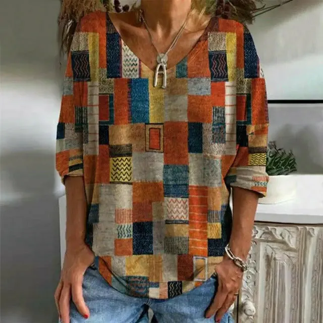 Patterned Retro Plaid Tee