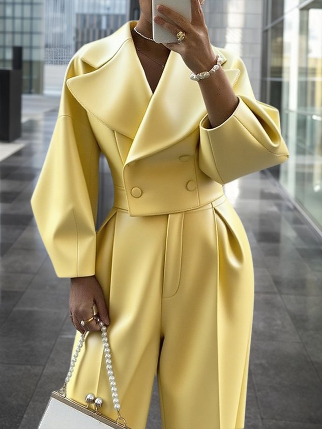 Urban Raglan Sleeves Plain Lapel Collar Faux Leather Coat mysite idetrend