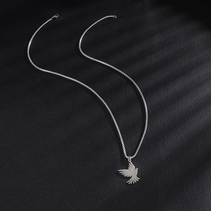 Basic Minimalist Classic Style Bird 201 Stainless Steel Unisex Pendant Necklace