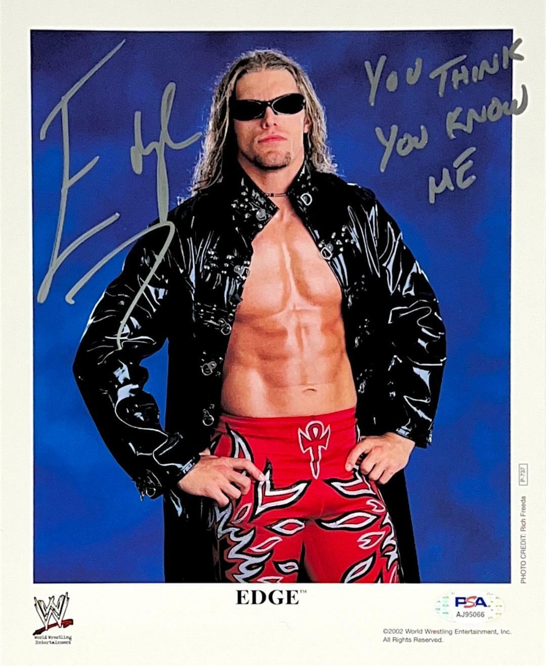 WWE EDGE P-737 HAND SIGNED YOU THINK YOU KNOW ME 8X10 PROMO Photo Poster painting WITH PSA COA