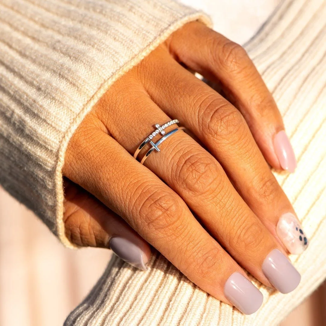 Pray On It Double Cross Ring
