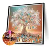 Arbre de vie-peinture sp&eacute;ciale partielle au diamant-30*30cm