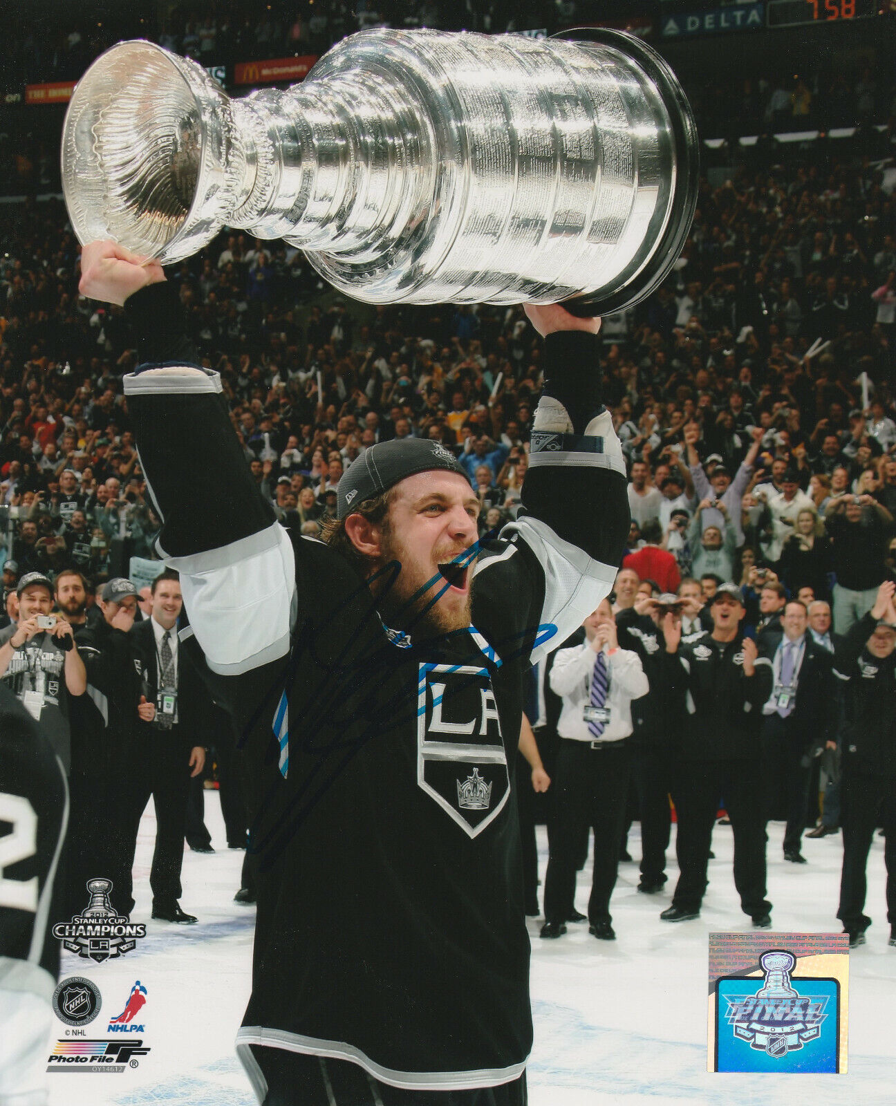 ANZE KOPITAR SIGNED LOS ANGELES LA KINGS 2012 STANLEY CUP 8x10 Photo Poster painting! Autograph