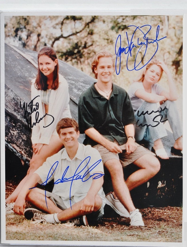 DAWSONS CREEK CAST Signed Photo Poster painting X4 James Van Der Beek, Michelle Williams, Joshua Jackson, Katie Holmes wcoa