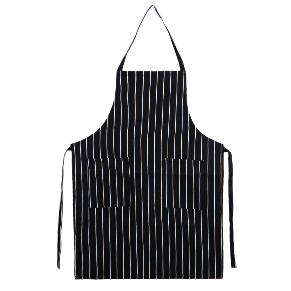 

Waterproof Oilproof Stripe Bib Apron with 2 Pockets Chef Cook Tool, 501 Original