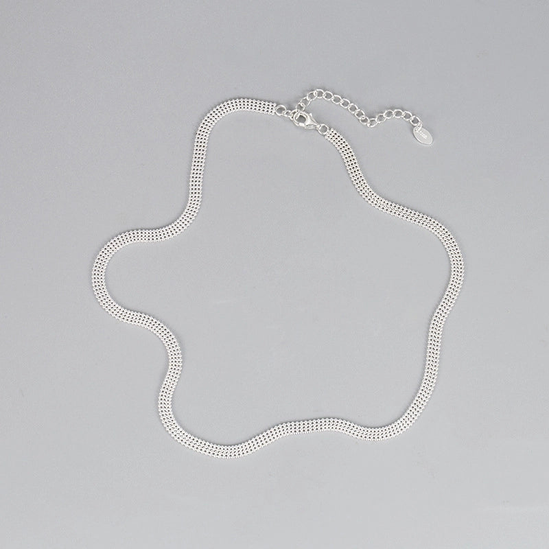 925 Sterling Silver Patchwork Plating Geometric Long Necklace Necklace Choker