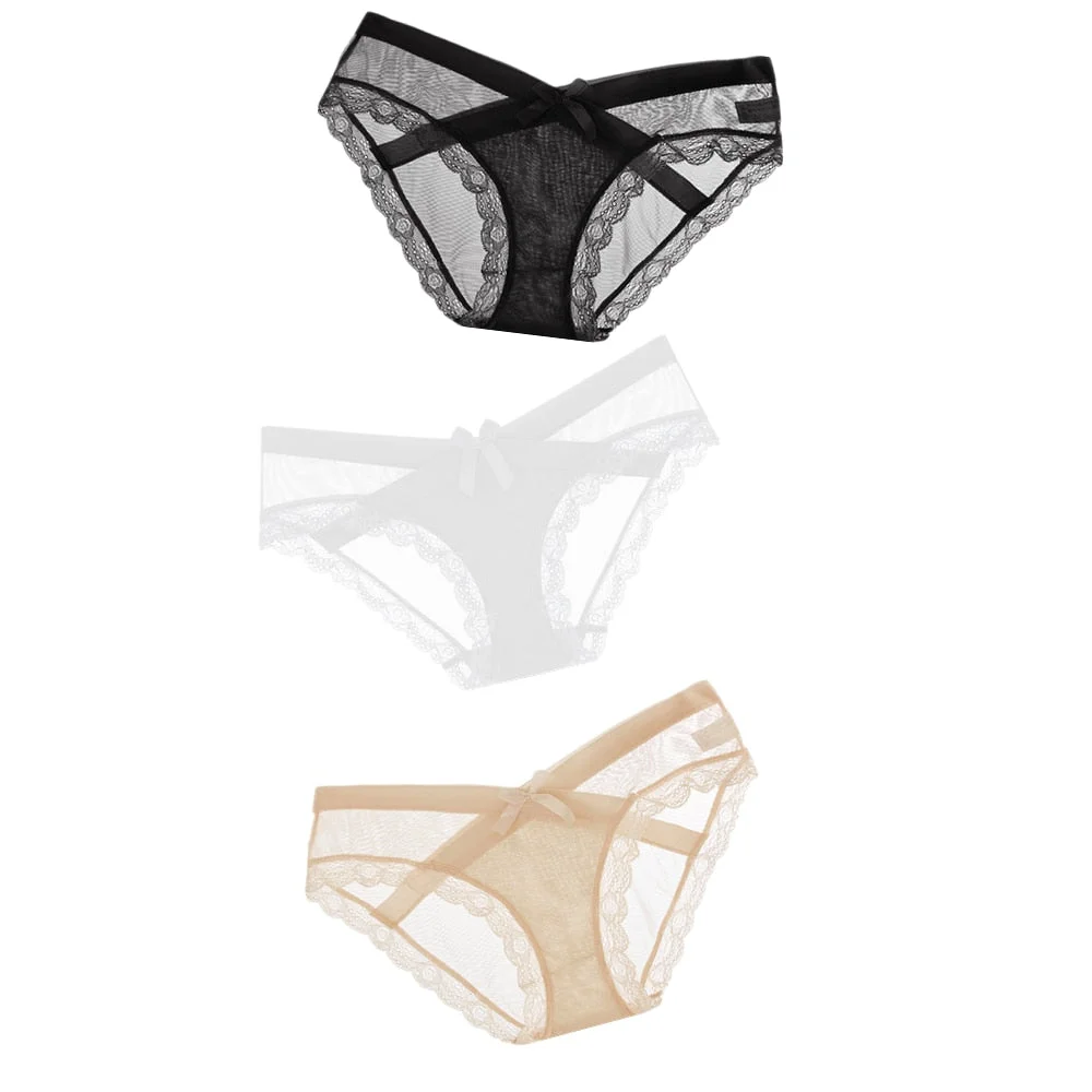 3pcs/lot Women Lace Panties Seamless Panty Breathable Briefs For Women Hollow Out Low Waist Transparent Underwear Intimates Hot