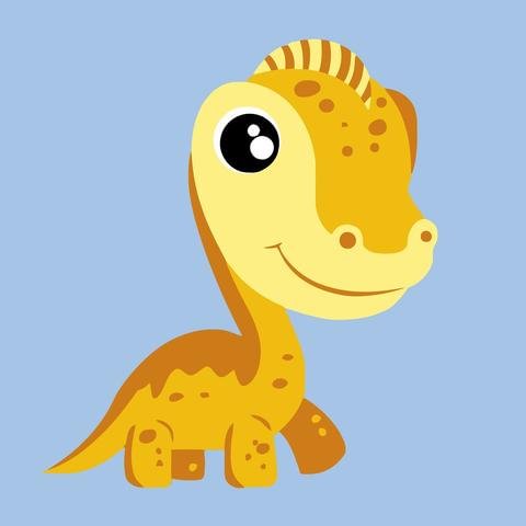 DIY Acrylic Painting, Paint by Number Kits for Kids Beginner - Yellow Dinosaurus 8" x 8"、bestdiys、sdecorshop