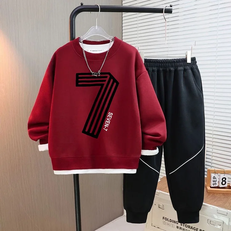 2025 Autumn New Boys' Sweatshirt Set