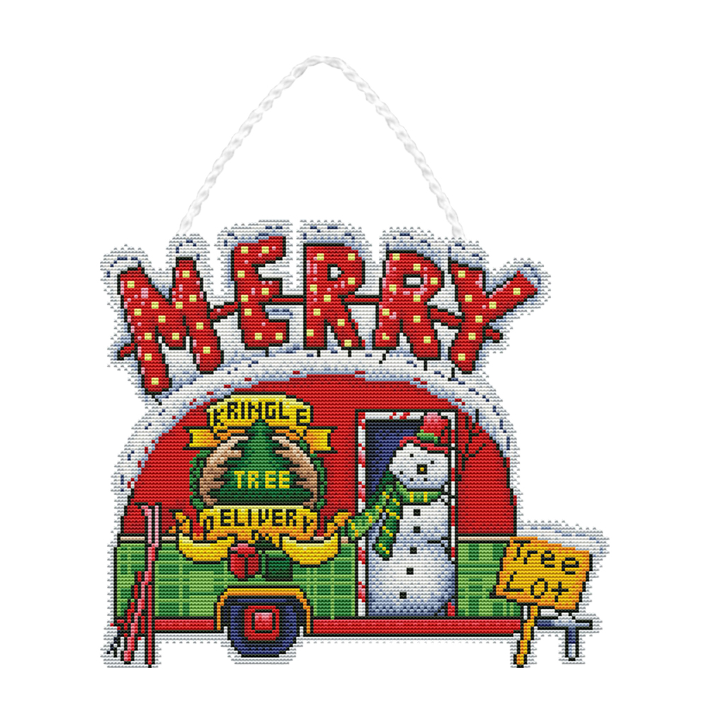 

Christmas Car - 11CT Stamped Cross Stitch - 34*30CM, 501 Original