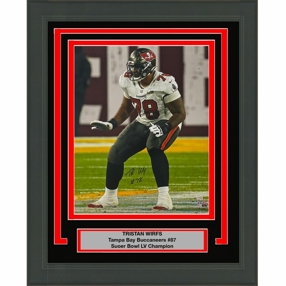 FRAMED Autographed/Signed TRISTAN WIRFS TB Buccaneers 16x20 Photo Poster painting Fanatics COA