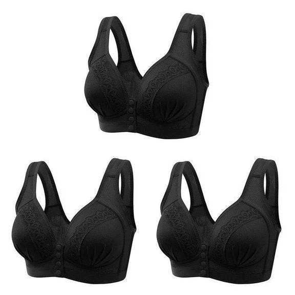 LB&reg;Moisture-wicking Skin-Friendly Cotton Front Button Bra- BUY 1 GET 2 FREE