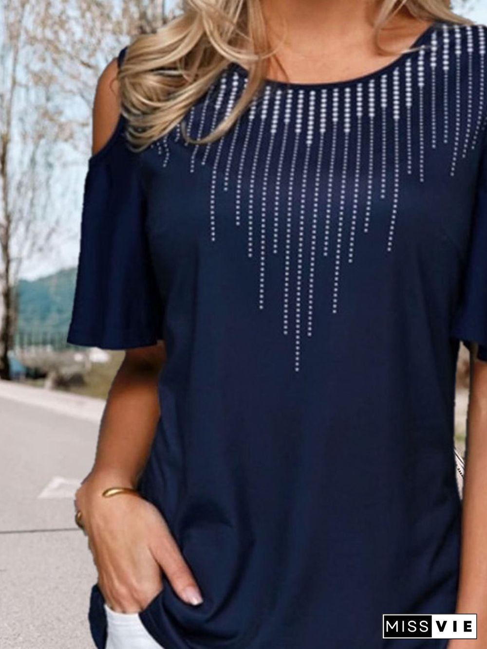 Romantic Crew Neck Loosen T-shirt