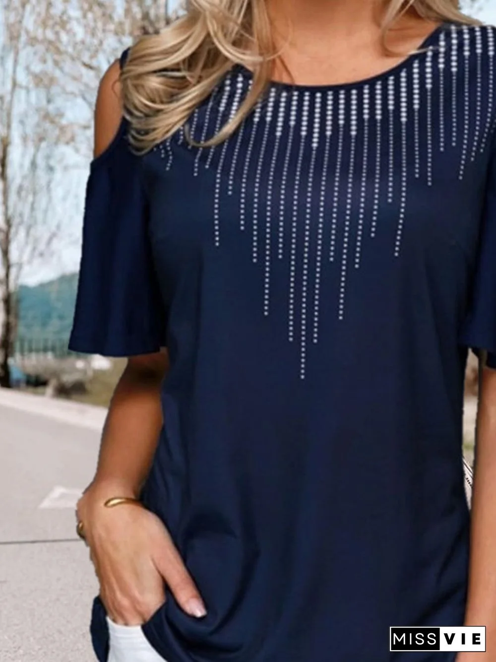 Romantic Crew Neck Loosen T-shirt